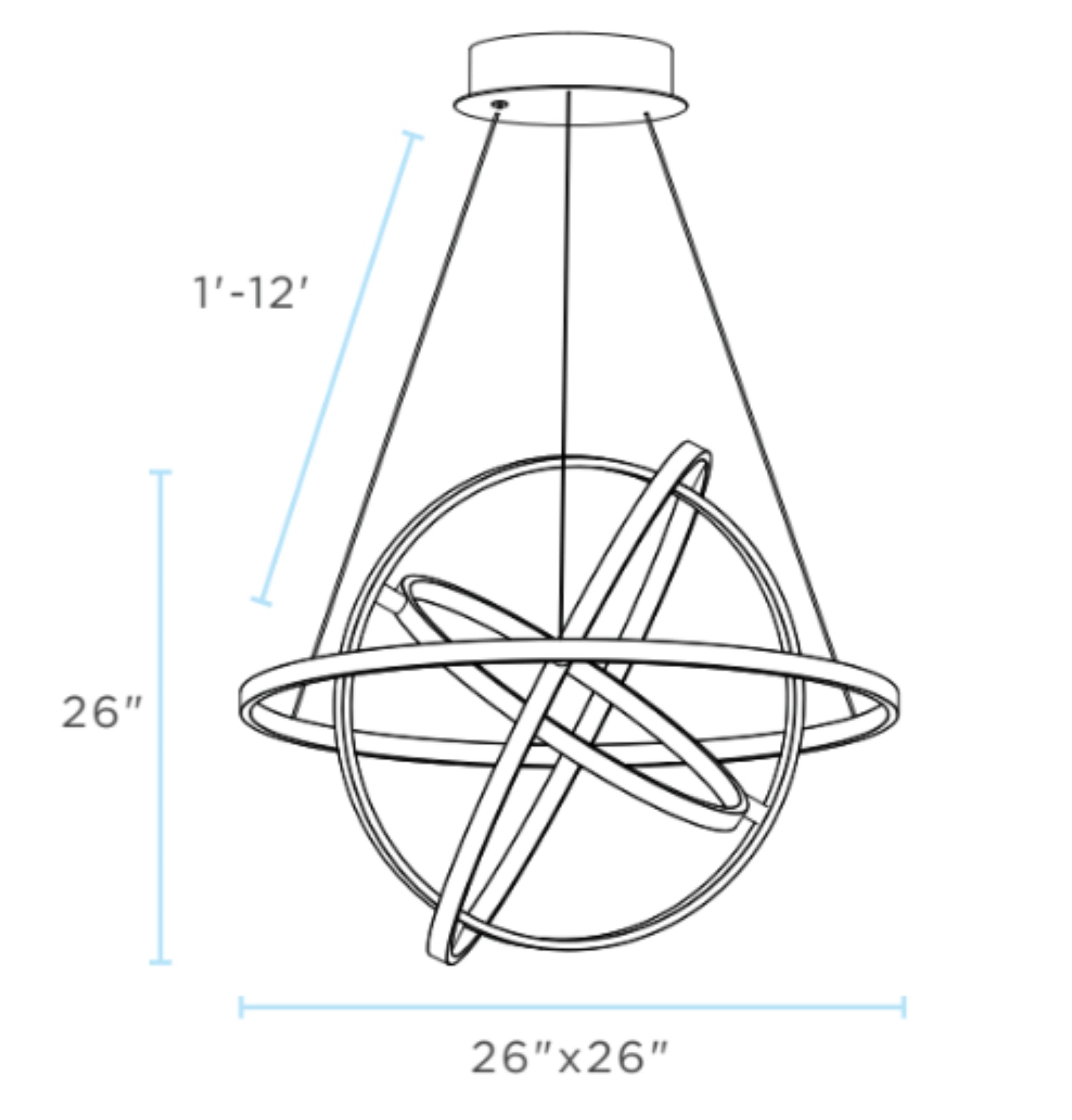 Oxford LED Adjustable Chandelier | Sandy Gold