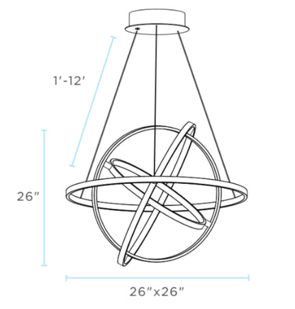 Oxford LED Adjustable Chandelier | Sandy Gold