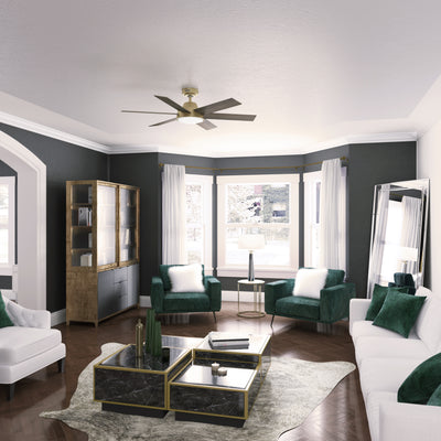 52 inch Donatella Luxe Gold Ceiling Fan with LED Light Kit and Handheld Remote
