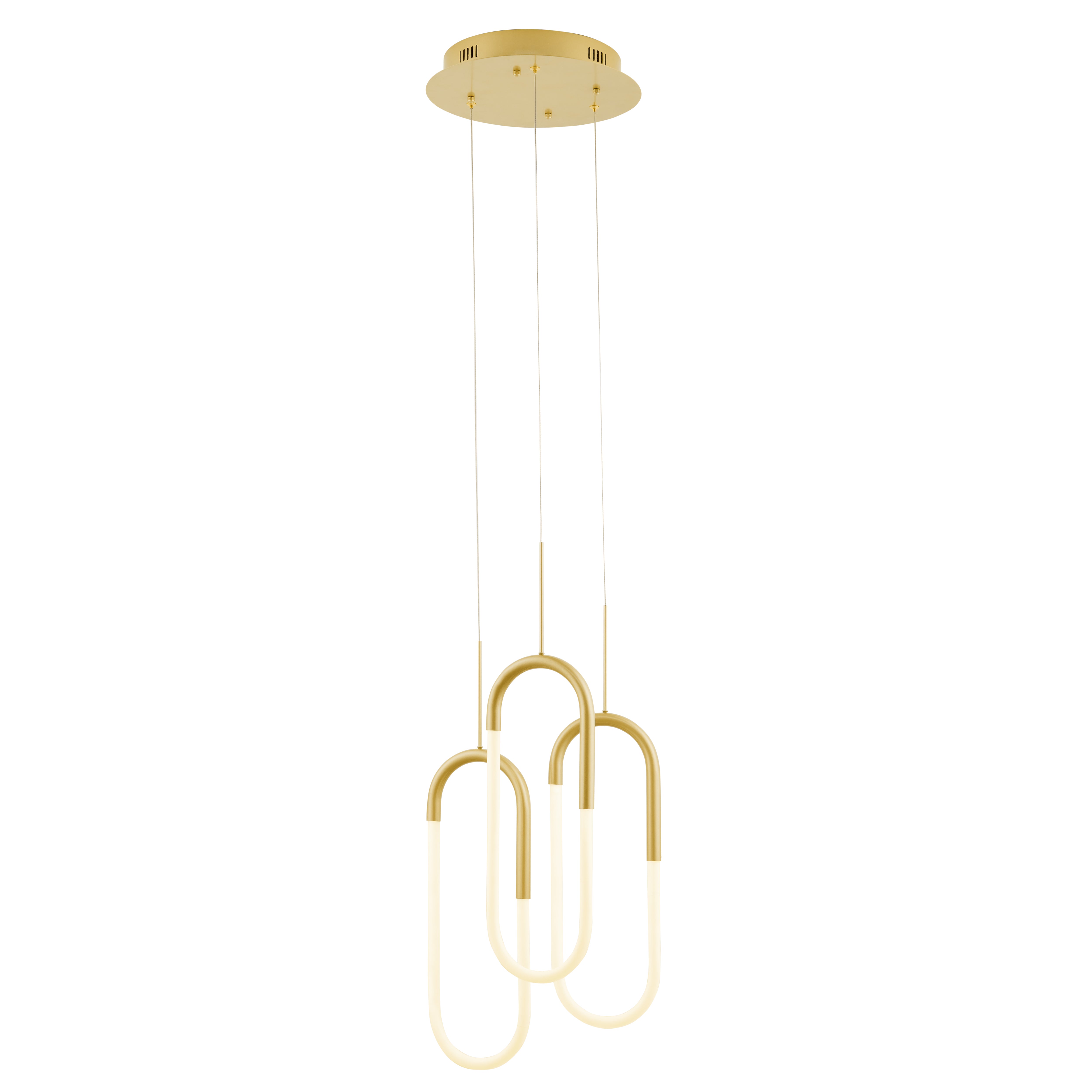 LED Three Clips Chandelier | Sandy Gold