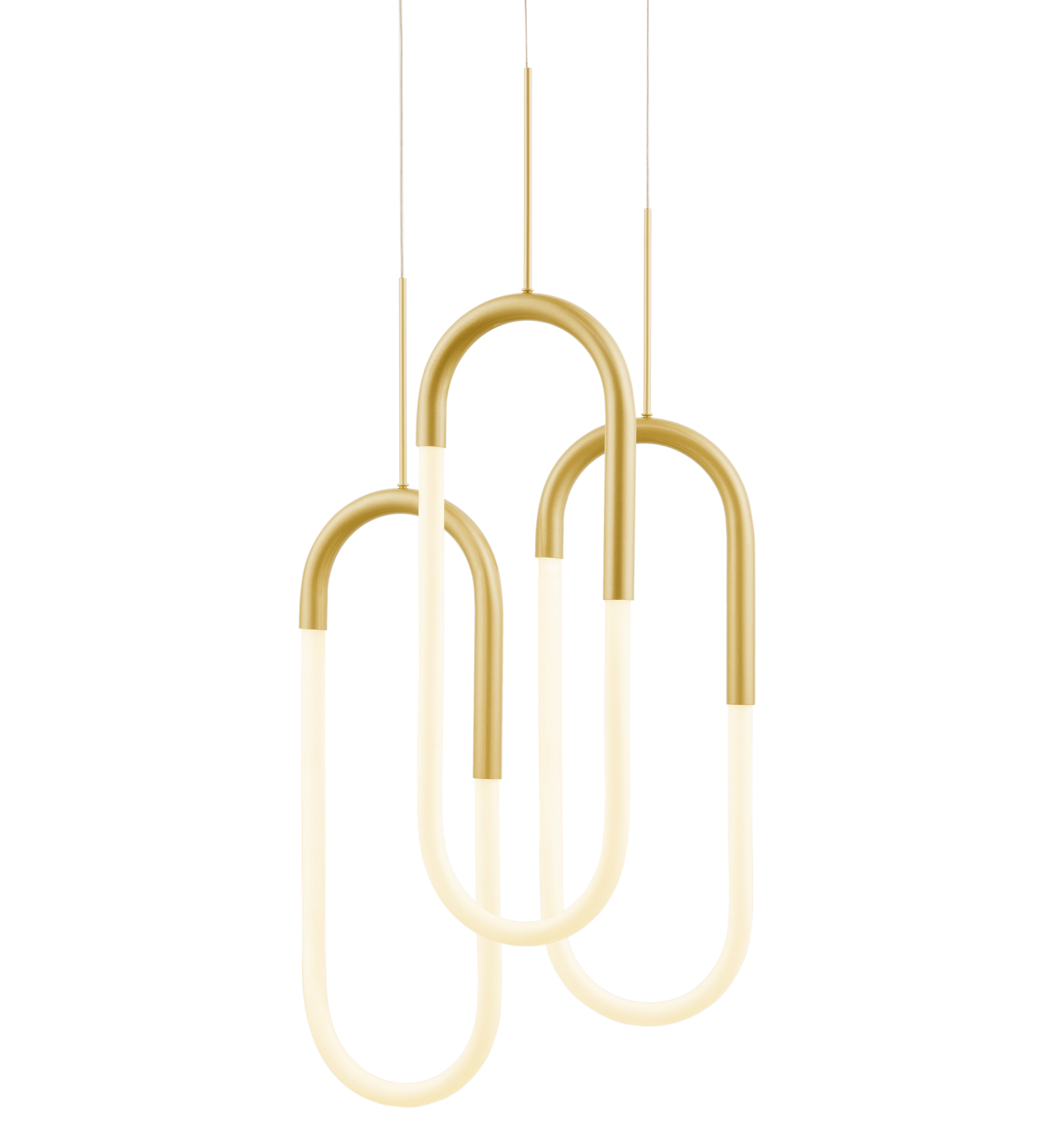 LED Three Clips Chandelier | Sandy Gold