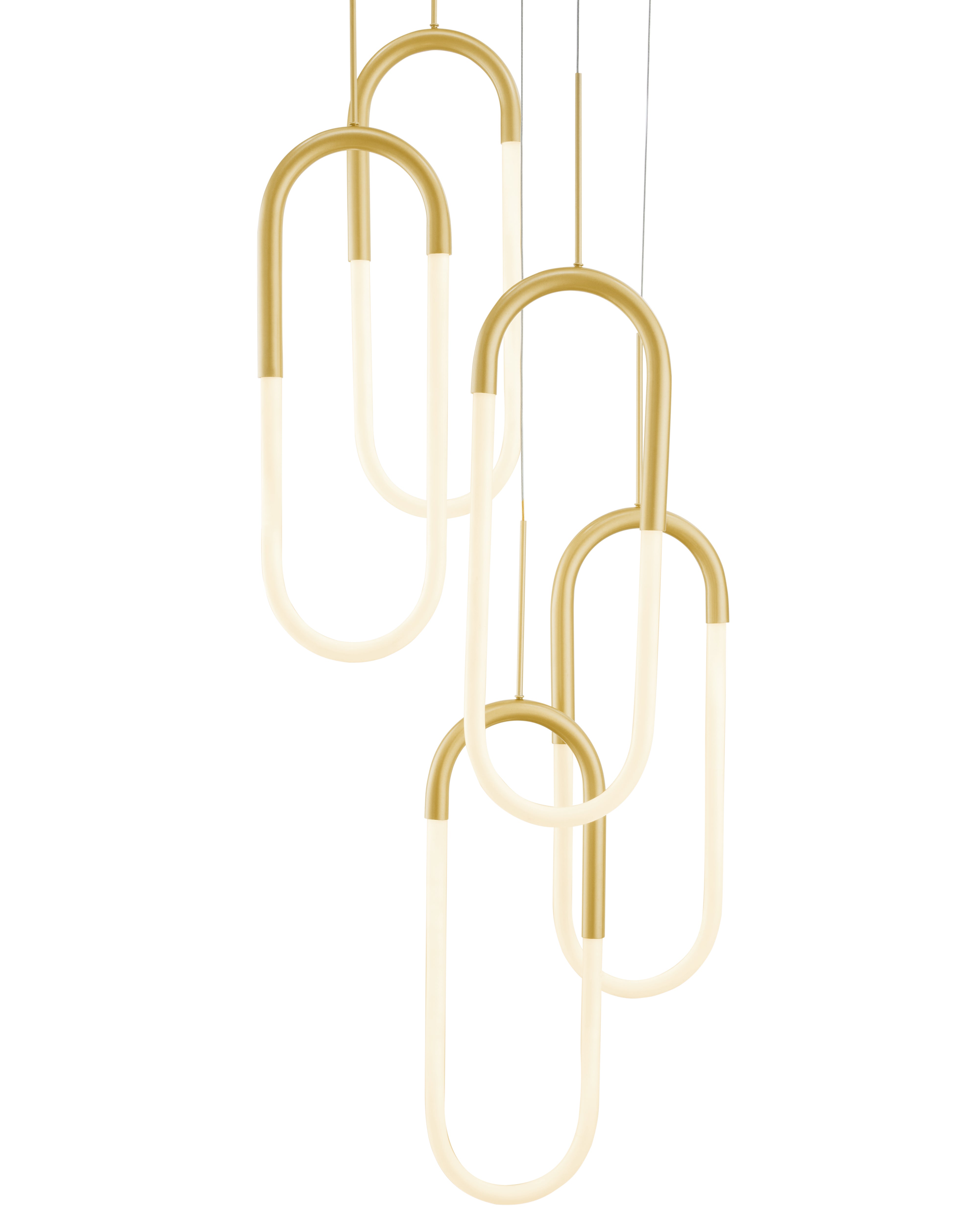 LED Five Clips Chandelier | Sandy Gold