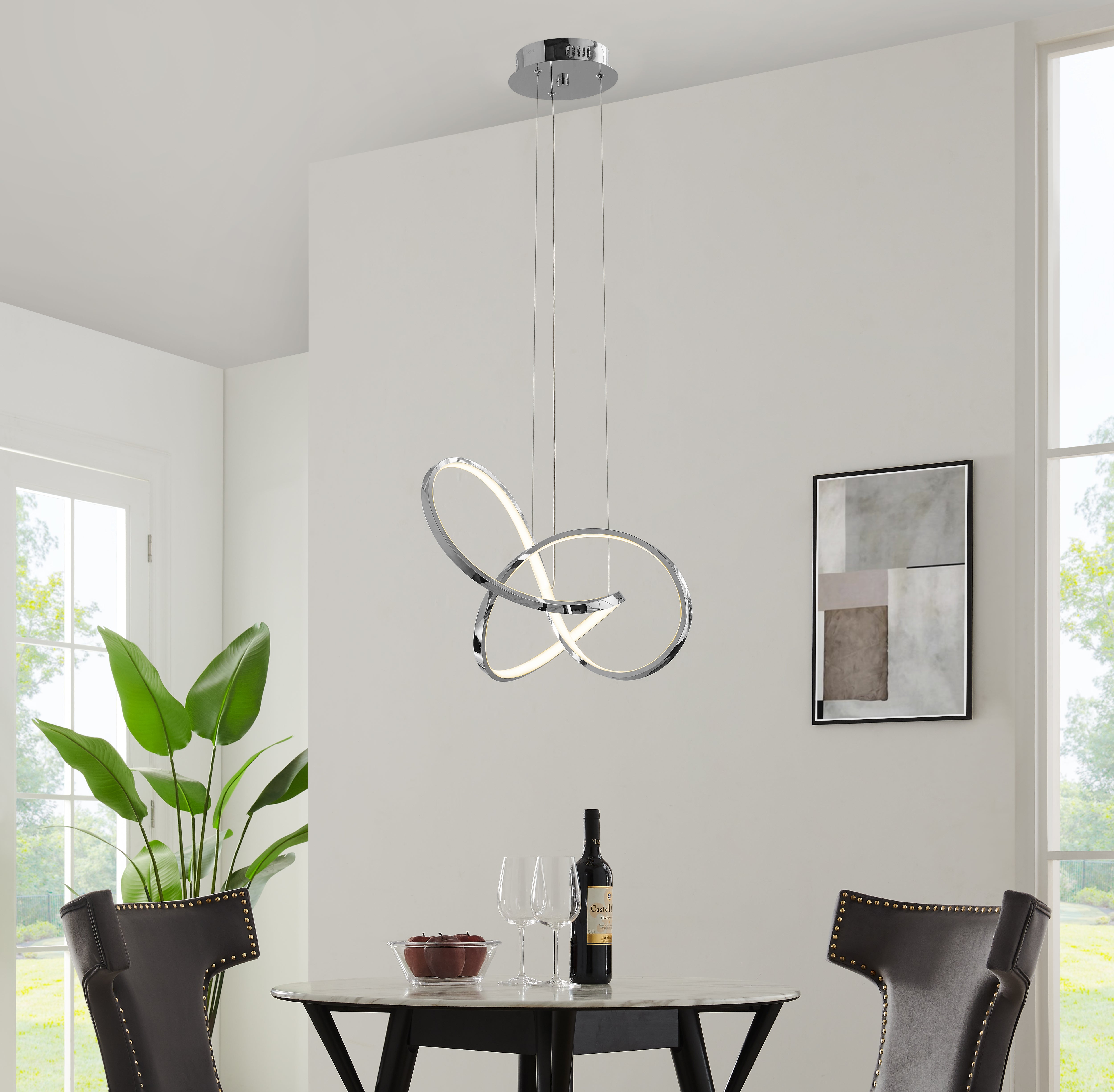 Knotted LED Dimmable Chandelier | Chrome