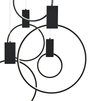 Hong Kong LED Circular Chandelier| Matte Black