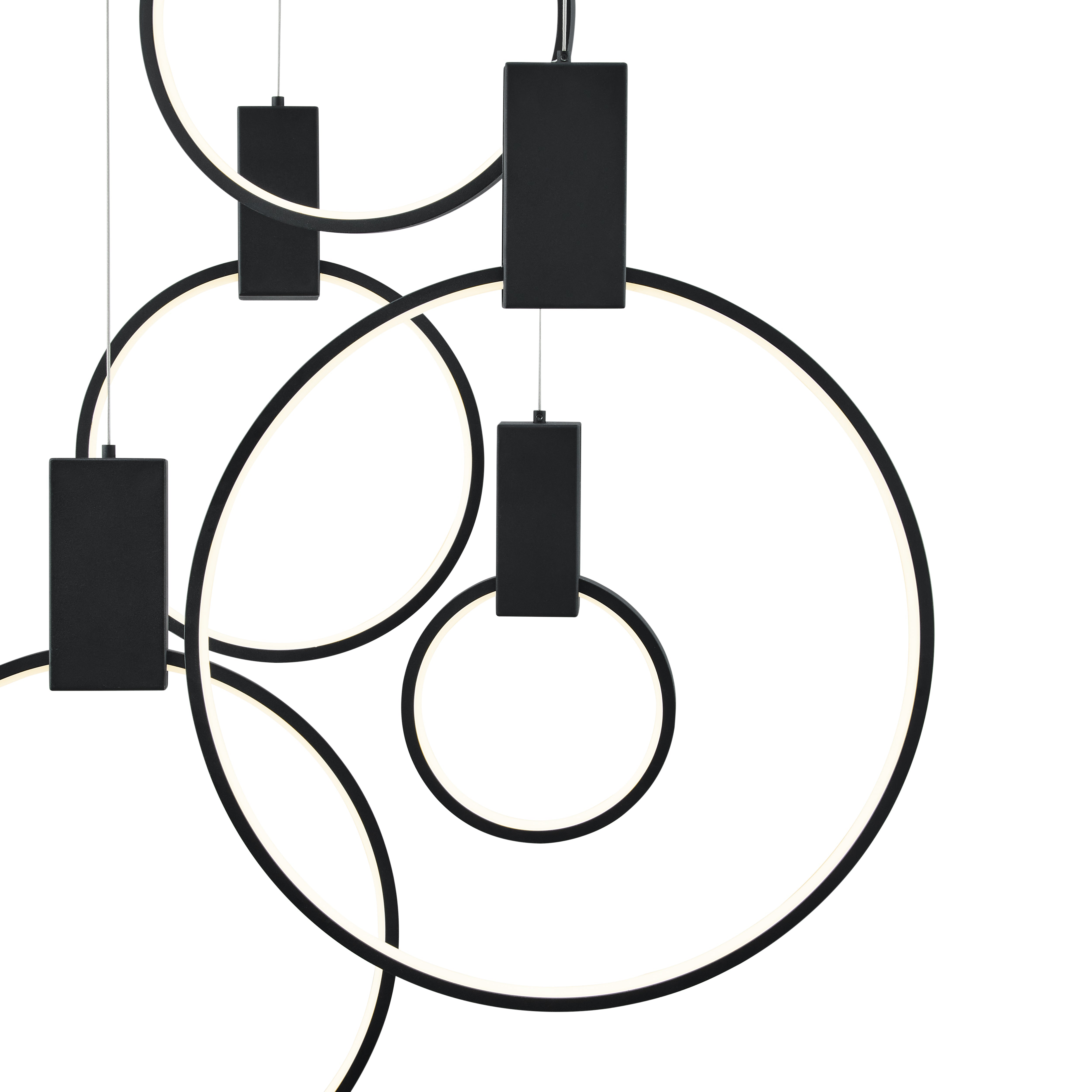 Hong Kong LED Circular Chandelier| Matte Black