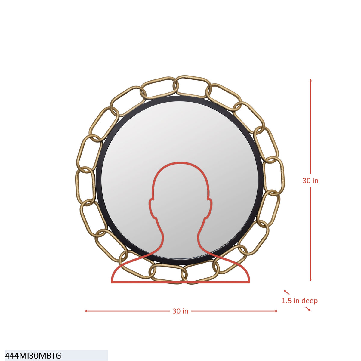 Chains of Love 30-in Round Wall Mirror