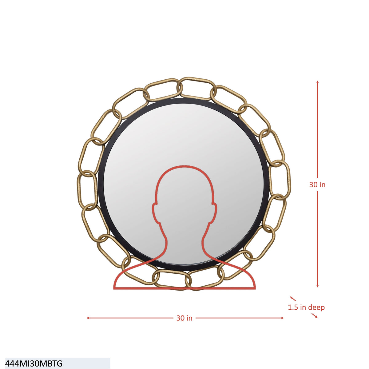 Chains of Love 30-in Round Wall Mirror
