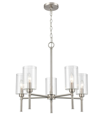 22.25'' Chastine Brushed Nickel 5 Light Chandelier