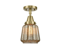 Caden Semi-Flush Mount Satin Nickel Glass