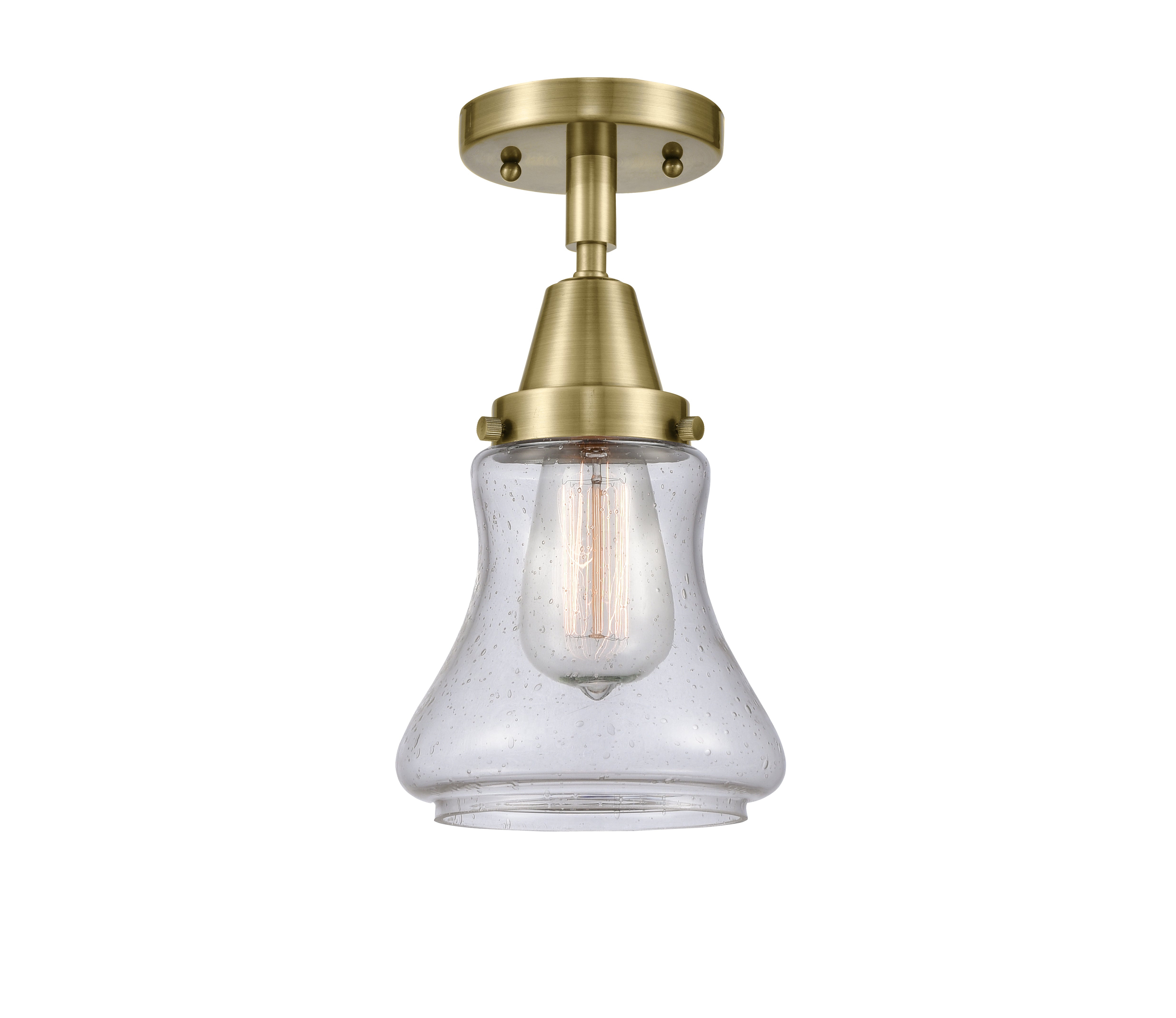 Caden Semi-Flush Mount Seedy Glass Nickel