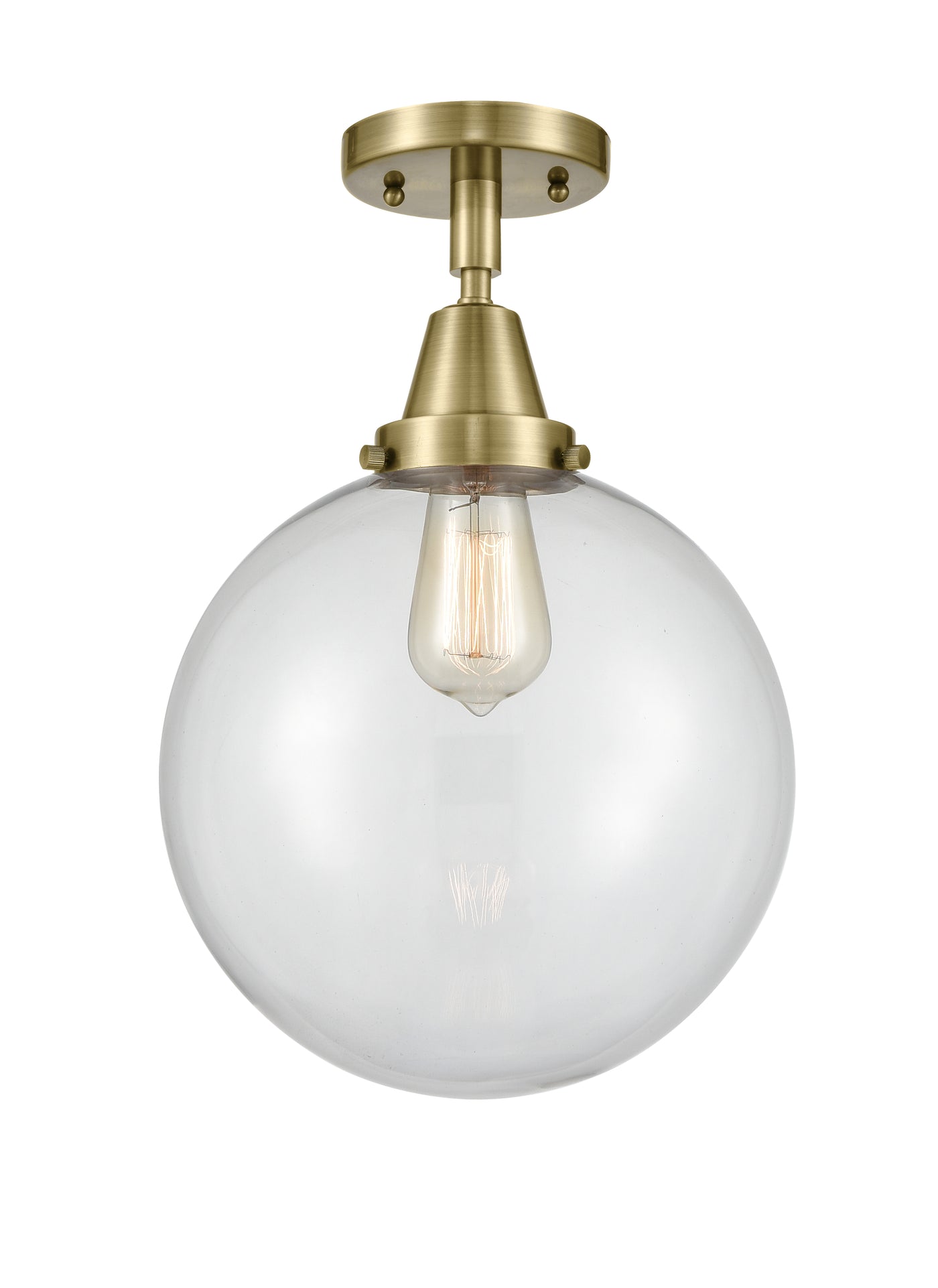 Caden Semi-Flush Mount Brushed Nickel Glass