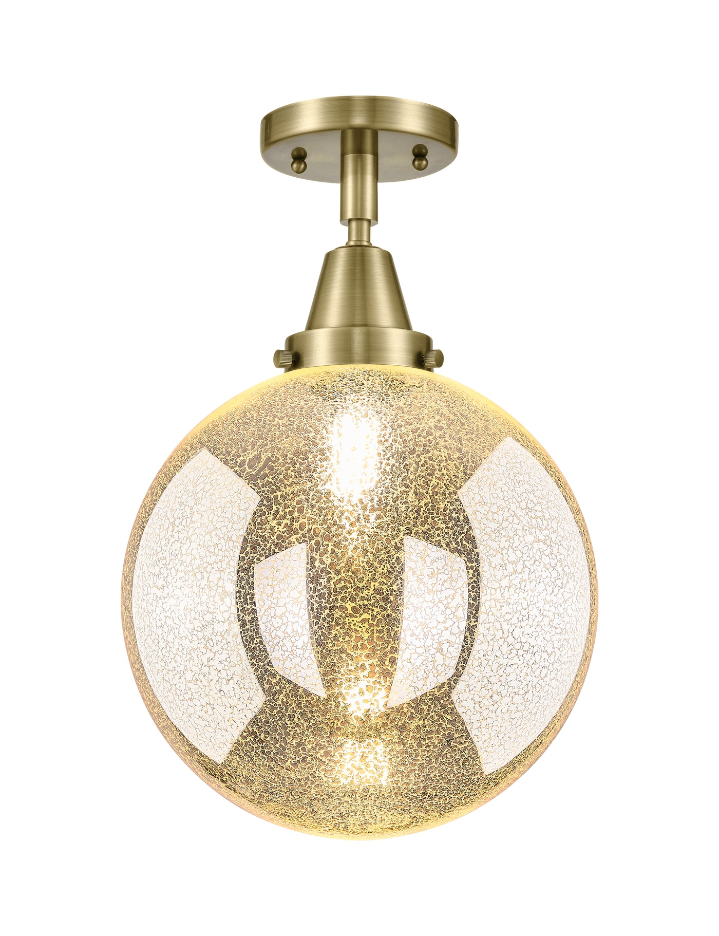 Caden Semi-Flush Mount Brushed Nickel Glass