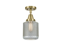 Caden Semi-Flush Mount Glass Nickel