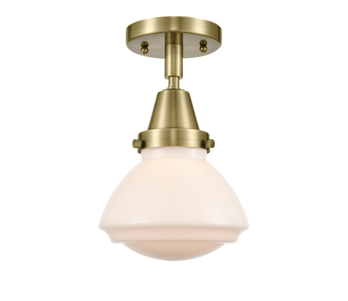 Olean 7-Inch 1-Light Semi-Flush Mount Bell Shade 7.75-Inch High