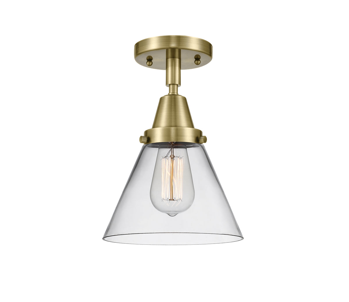 Cone 8-Inch 1-Light Semi-Flush Mount 11-Inch High Dimmable