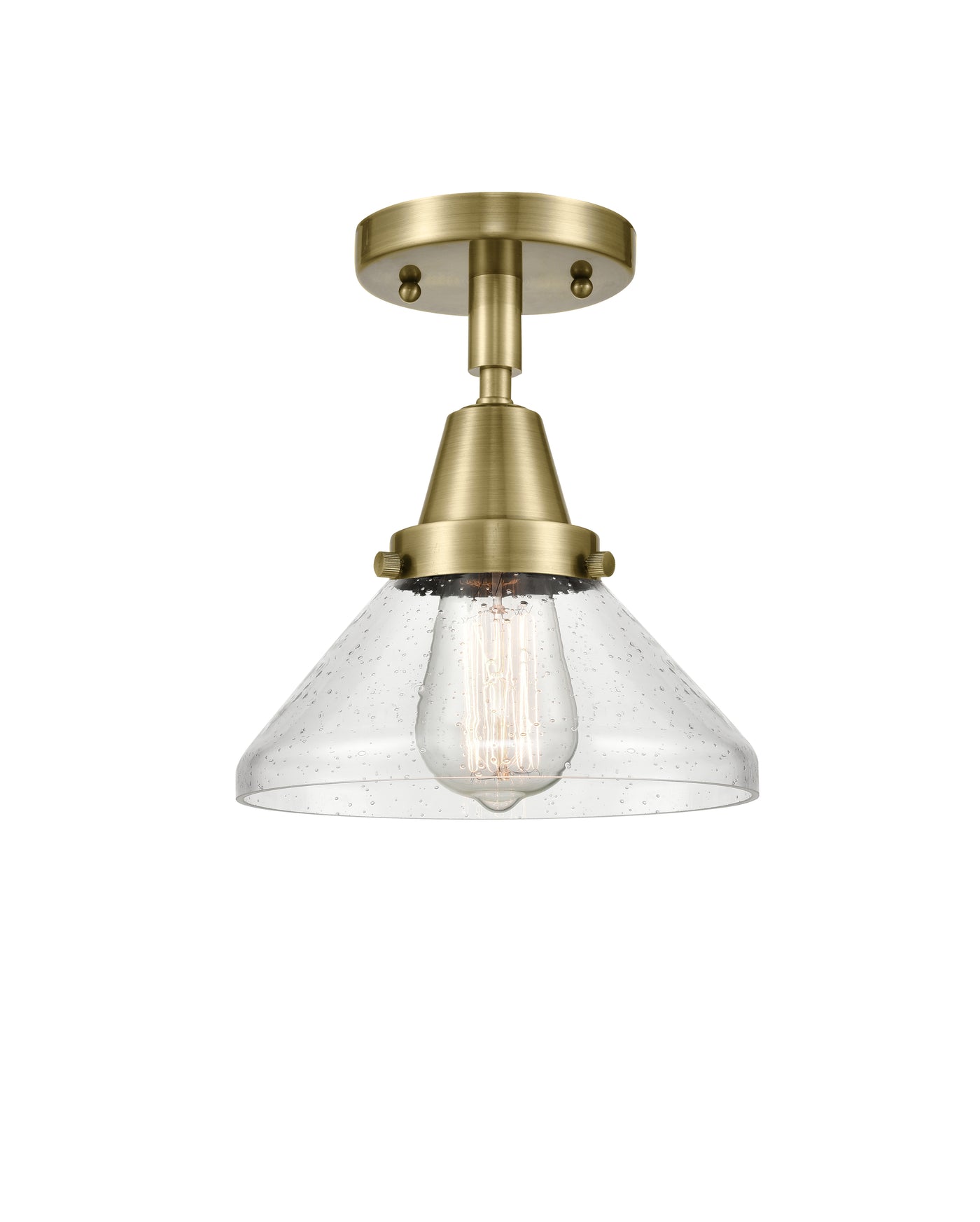 Caden Semi-Flush Mount Brushed Nickel Glass