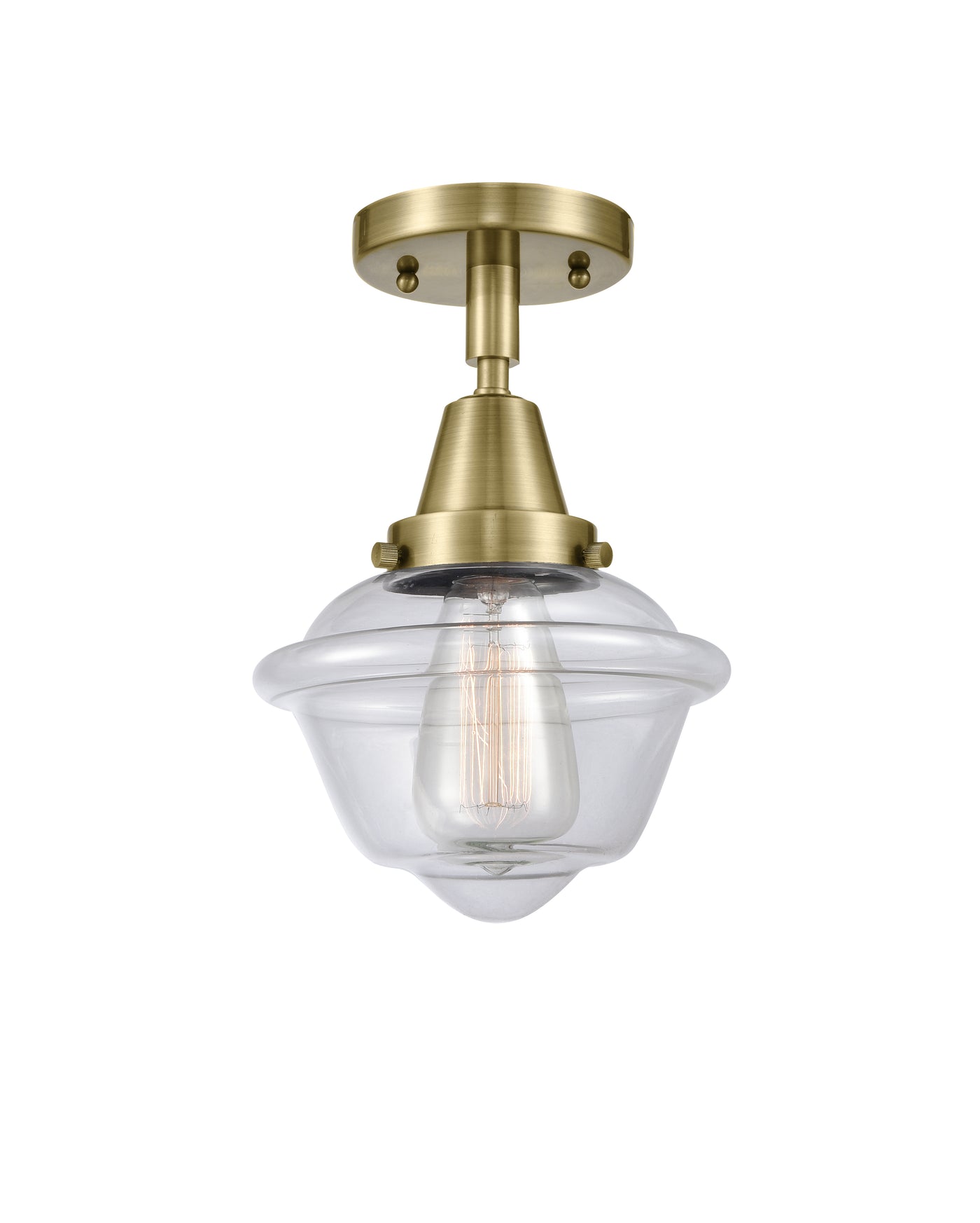 Caden Semi-Flush Mount Brushed Nickel Glass