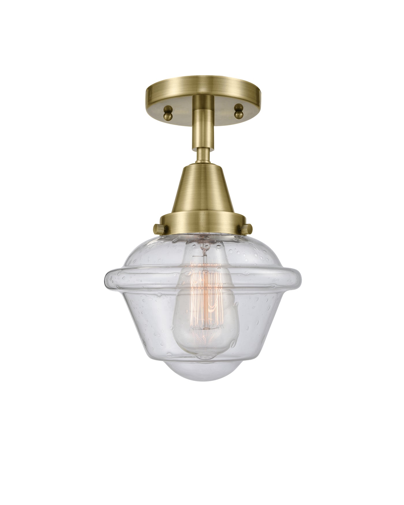 Caden Semi-Flush Mount Brushed Nickel Glass