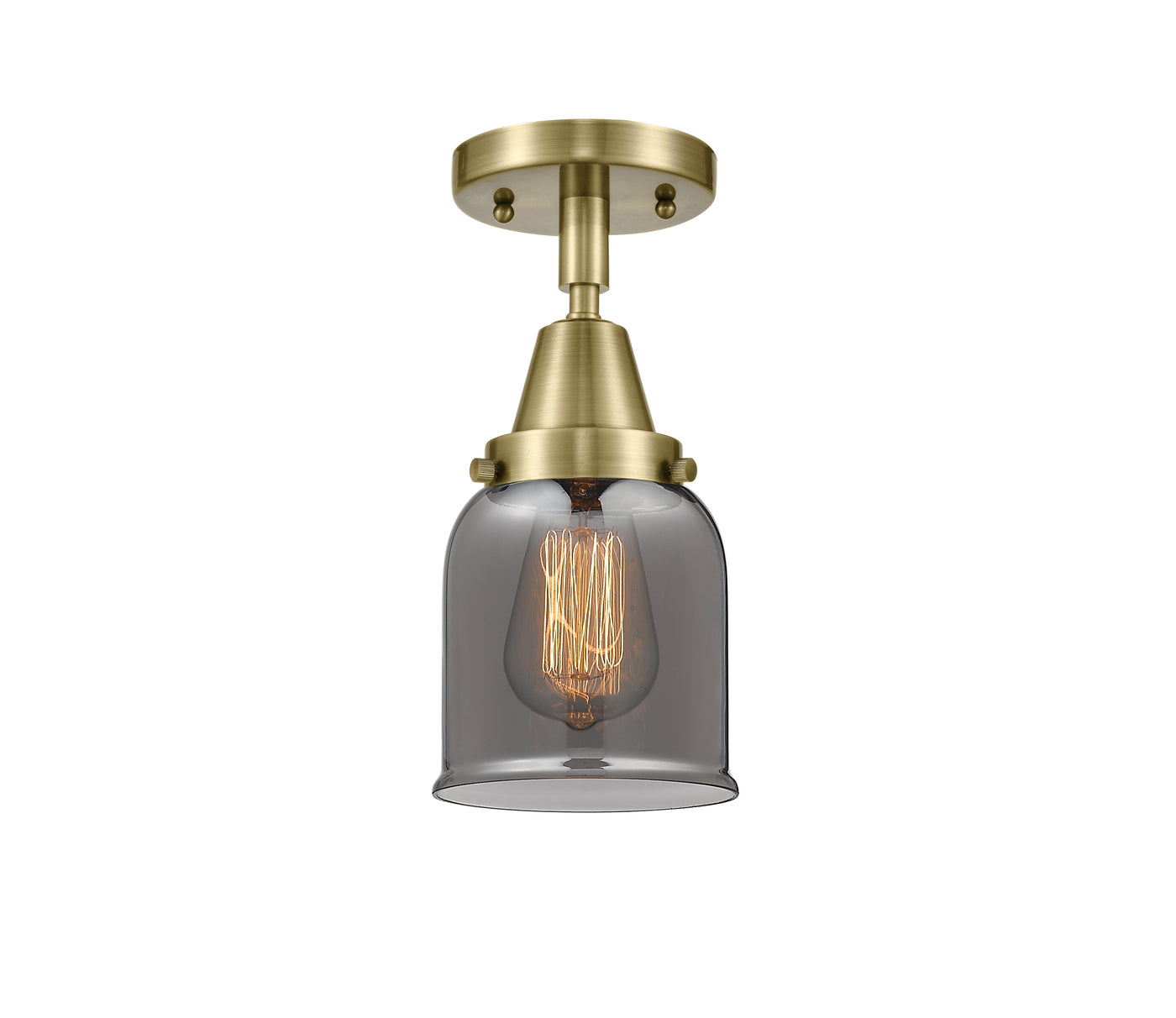 Caden Semi-Flush Mount Glass Steel Nickel