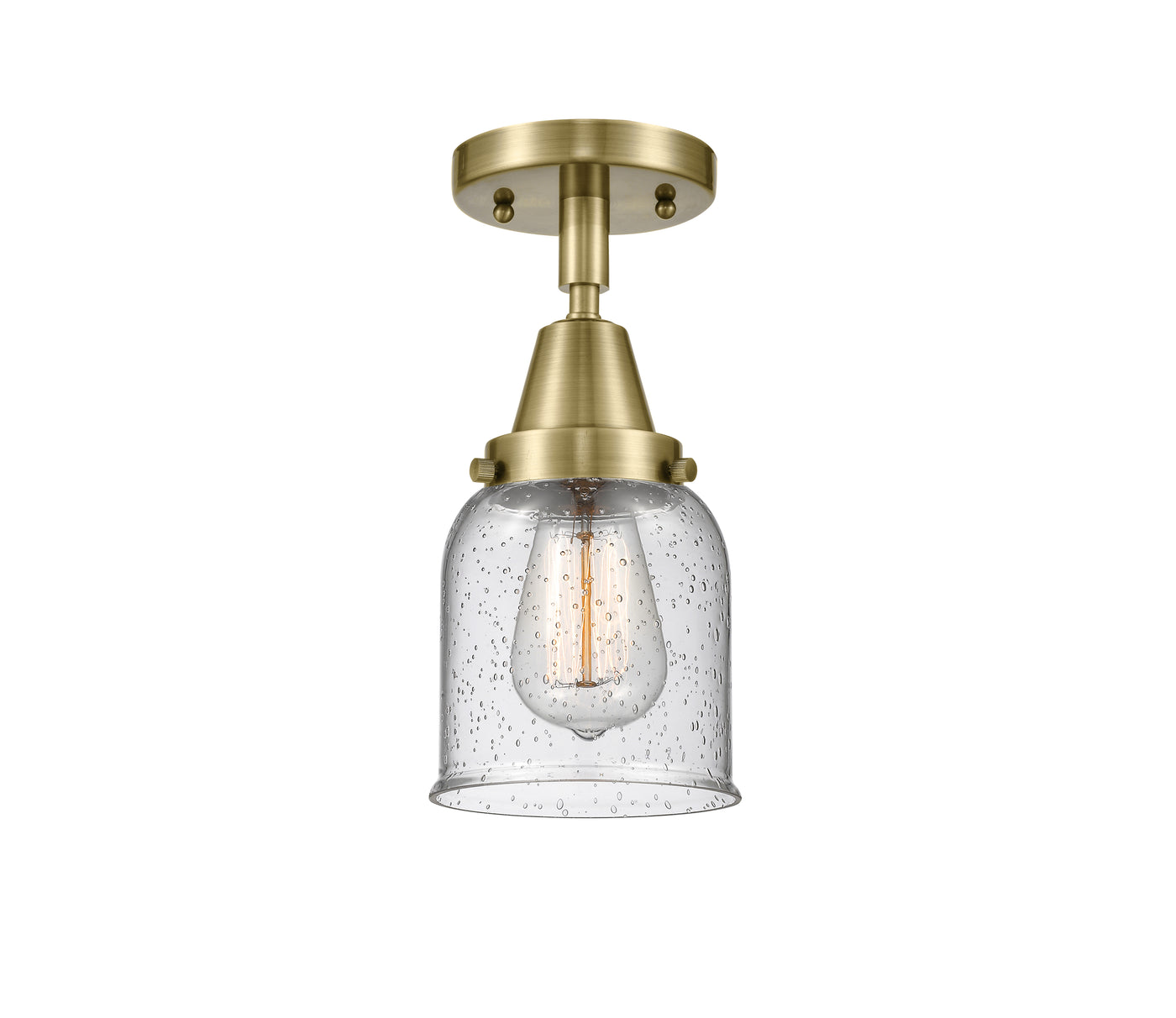 Caden Semi-Flush Mount Glass Steel Nickel