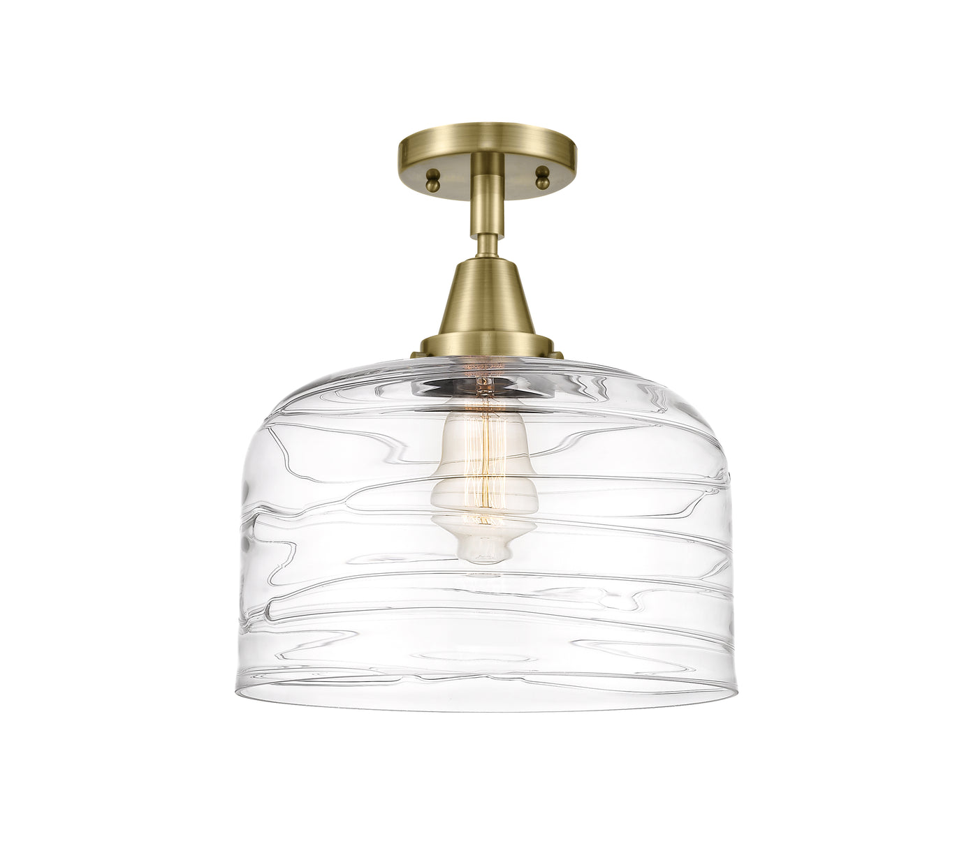 Caden Semi-Flush Mount Brushed Nickel Glass