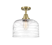 Caden Semi-Flush Mount Brushed Nickel Glass