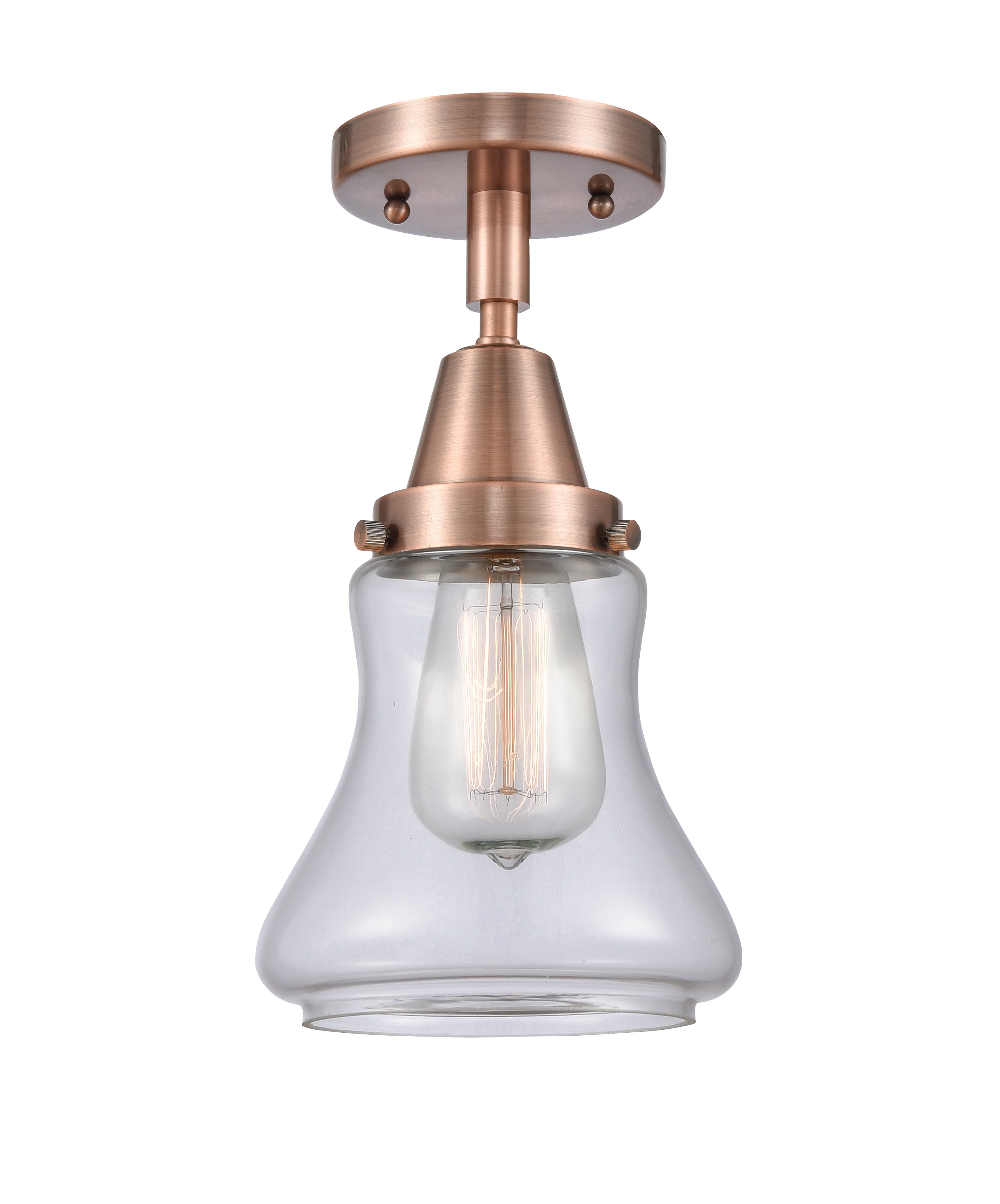 Caden Semi-Flush Mount Seedy Glass Nickel