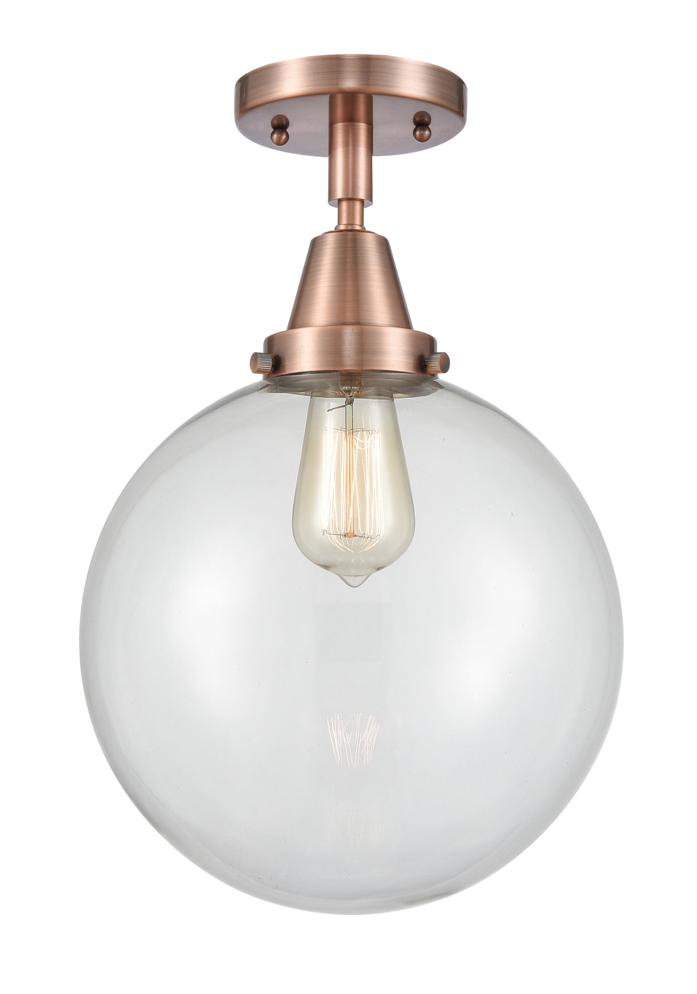 Caden Semi-Flush Mount Brushed Nickel Glass