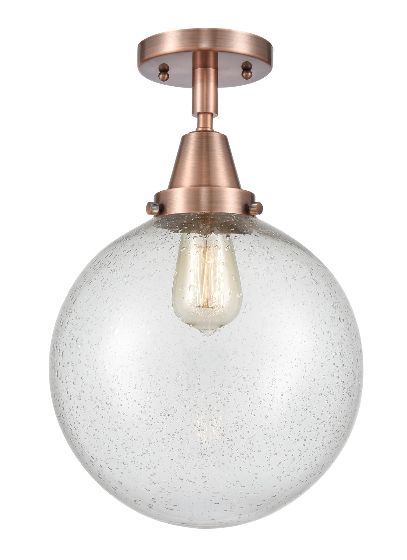 Caden Semi-Flush Mount Brushed Nickel Glass
