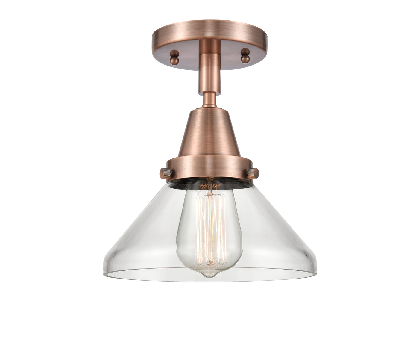 Caden Semi-Flush Mount Brushed Nickel Glass