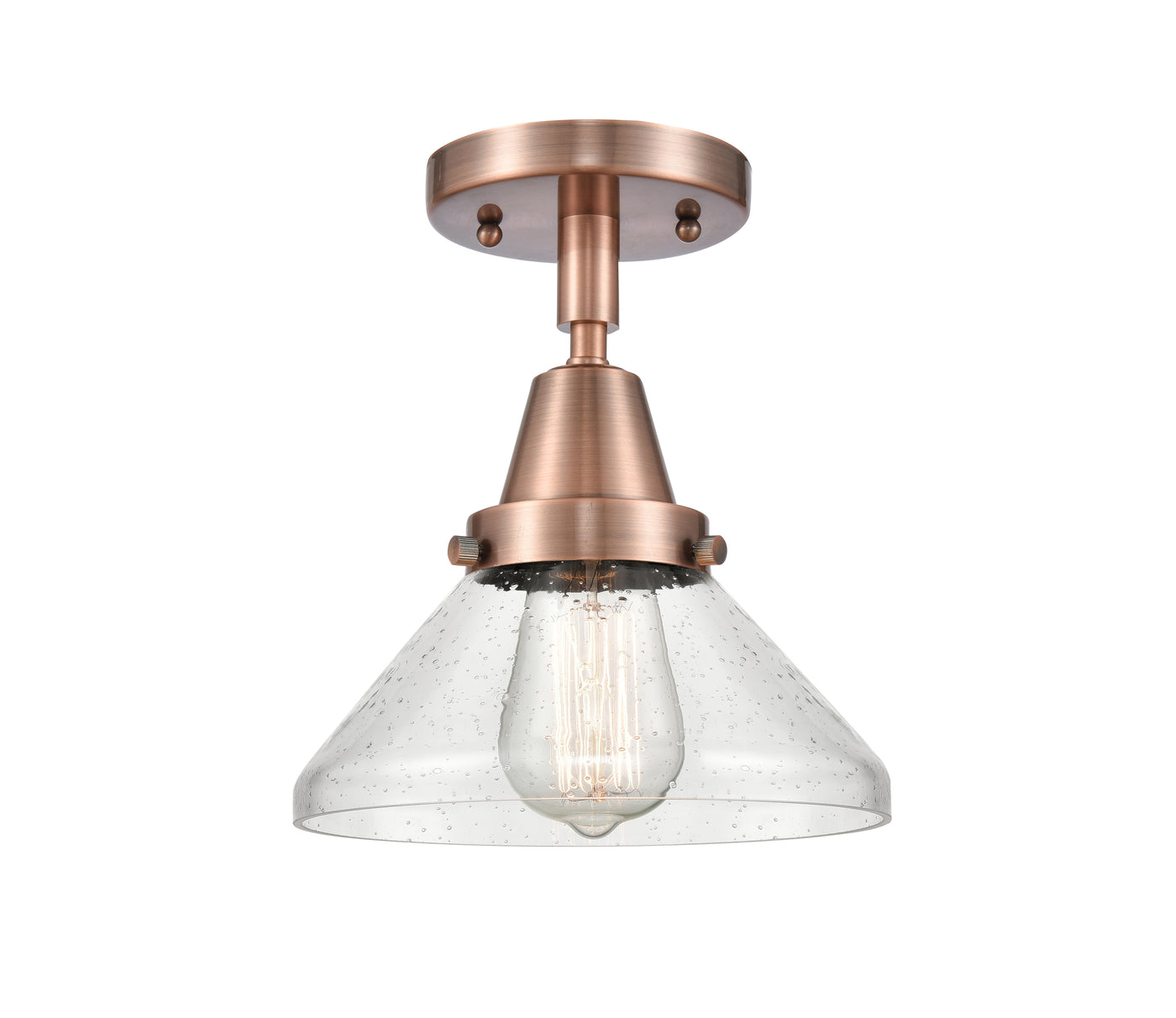 Caden Semi-Flush Mount Brushed Nickel Glass
