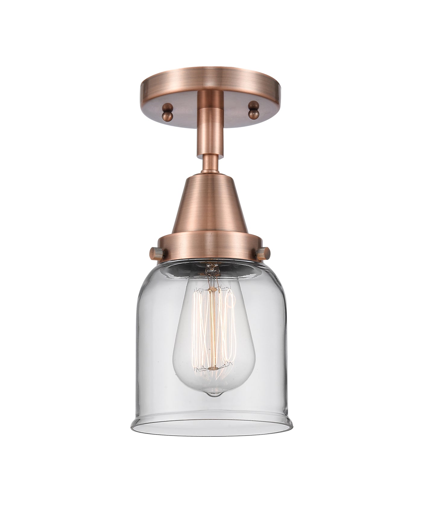 Caden Semi-Flush Mount Glass Steel Nickel