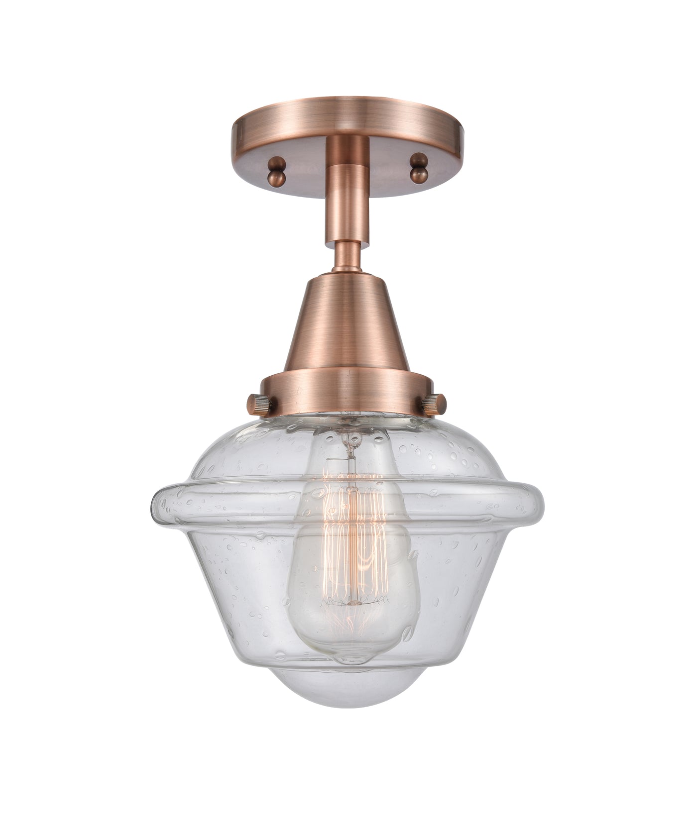 Caden Semi-Flush Mount Brushed Nickel Glass