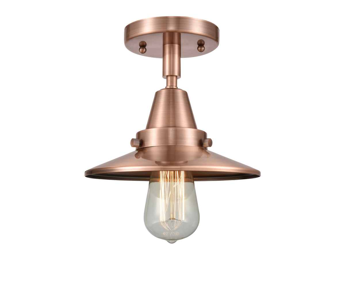 Railroad 8-Inch 1-Light Semi-Flush Mount 7-Inch High