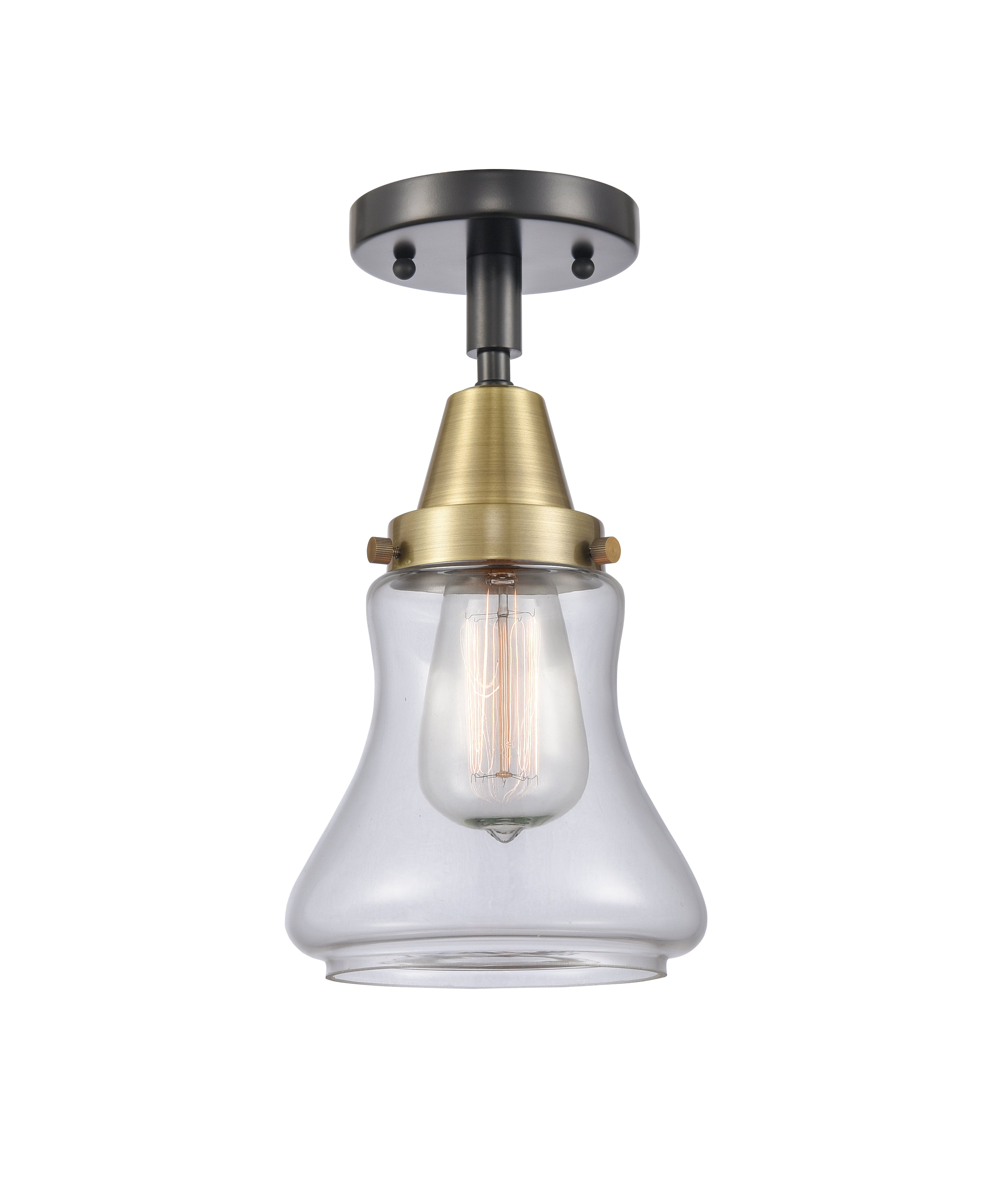 Caden Semi-Flush Mount Seedy Glass Nickel