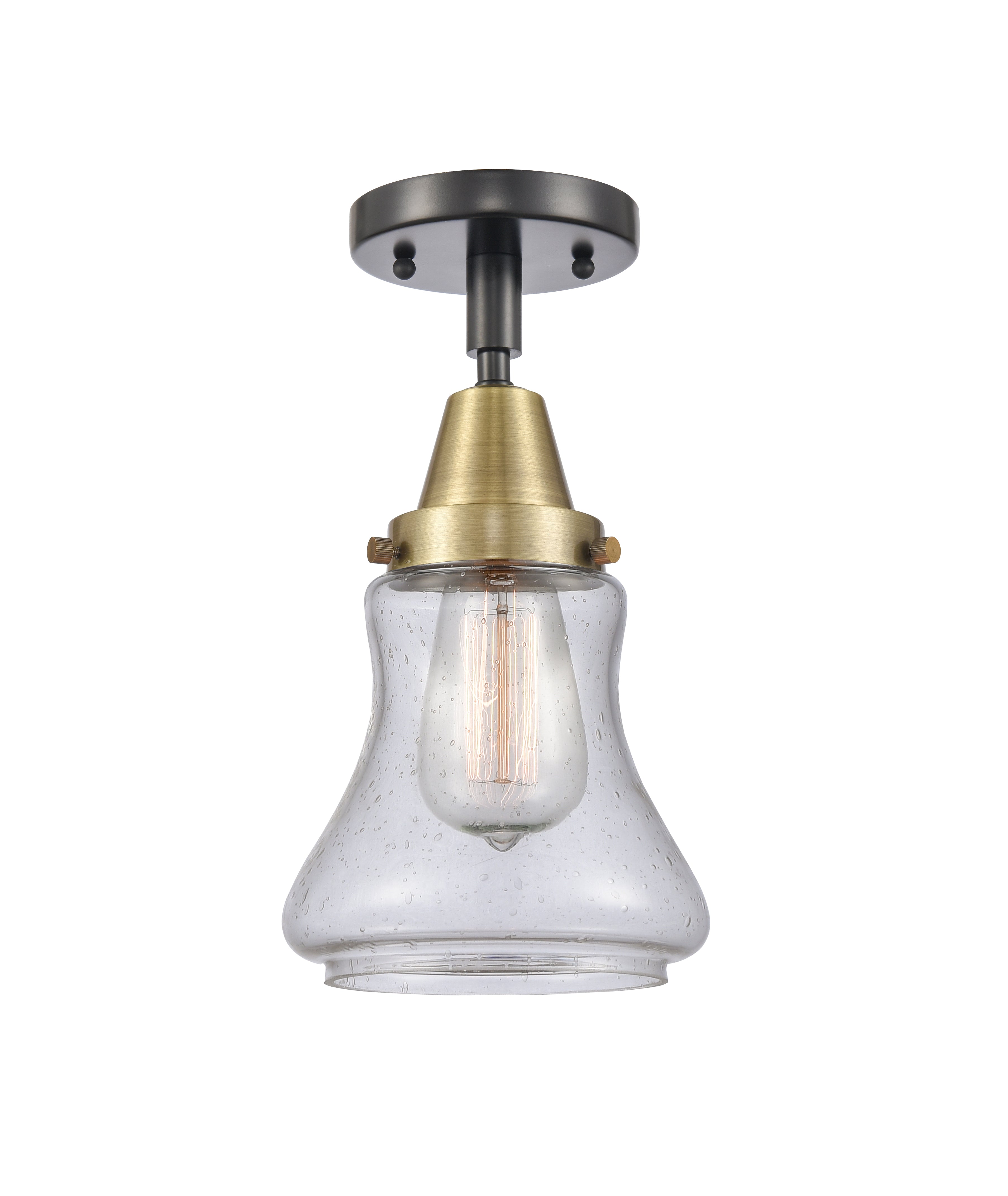 Caden Semi-Flush Mount Seedy Glass Nickel