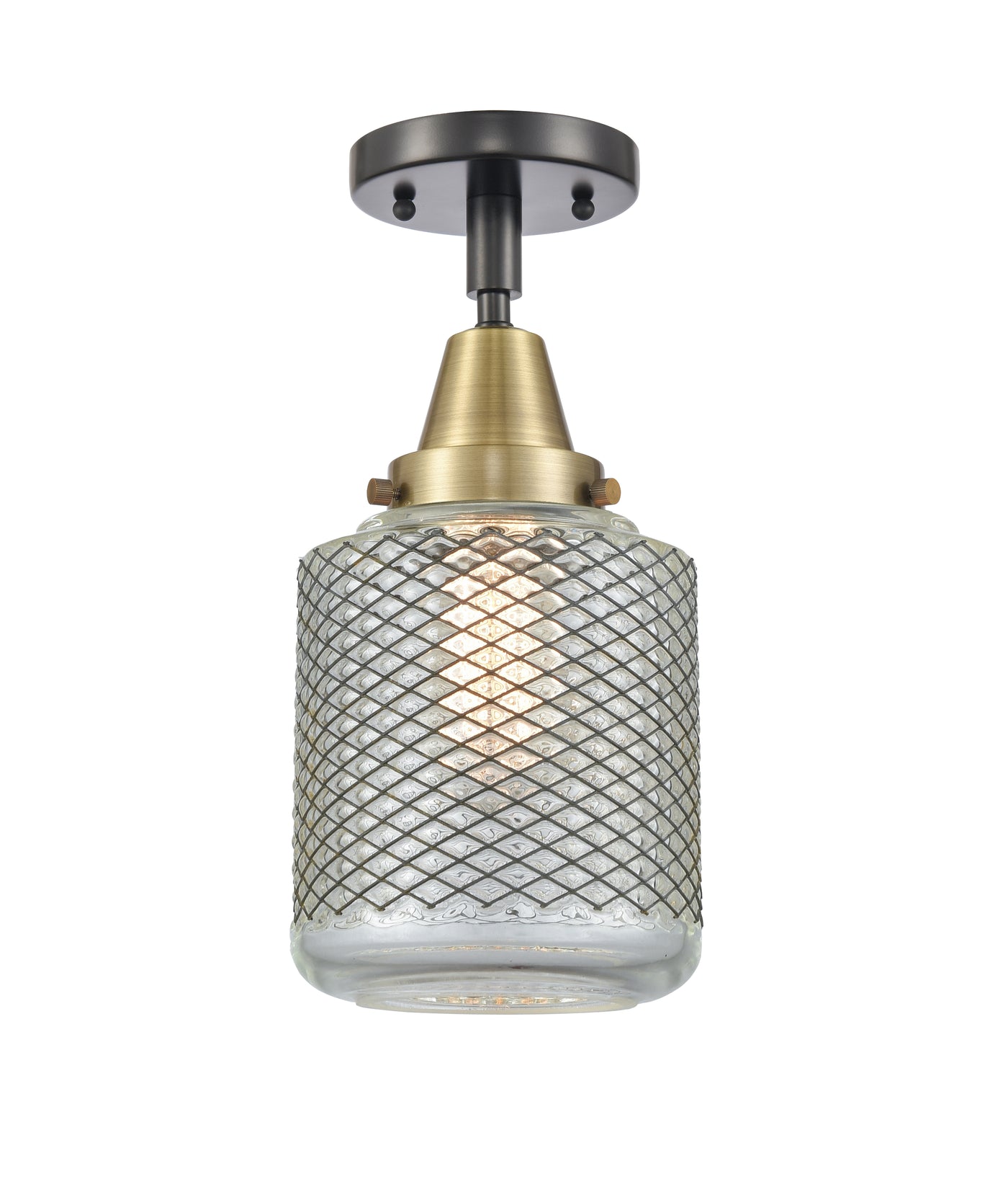 Caden Semi-Flush Mount Glass Nickel