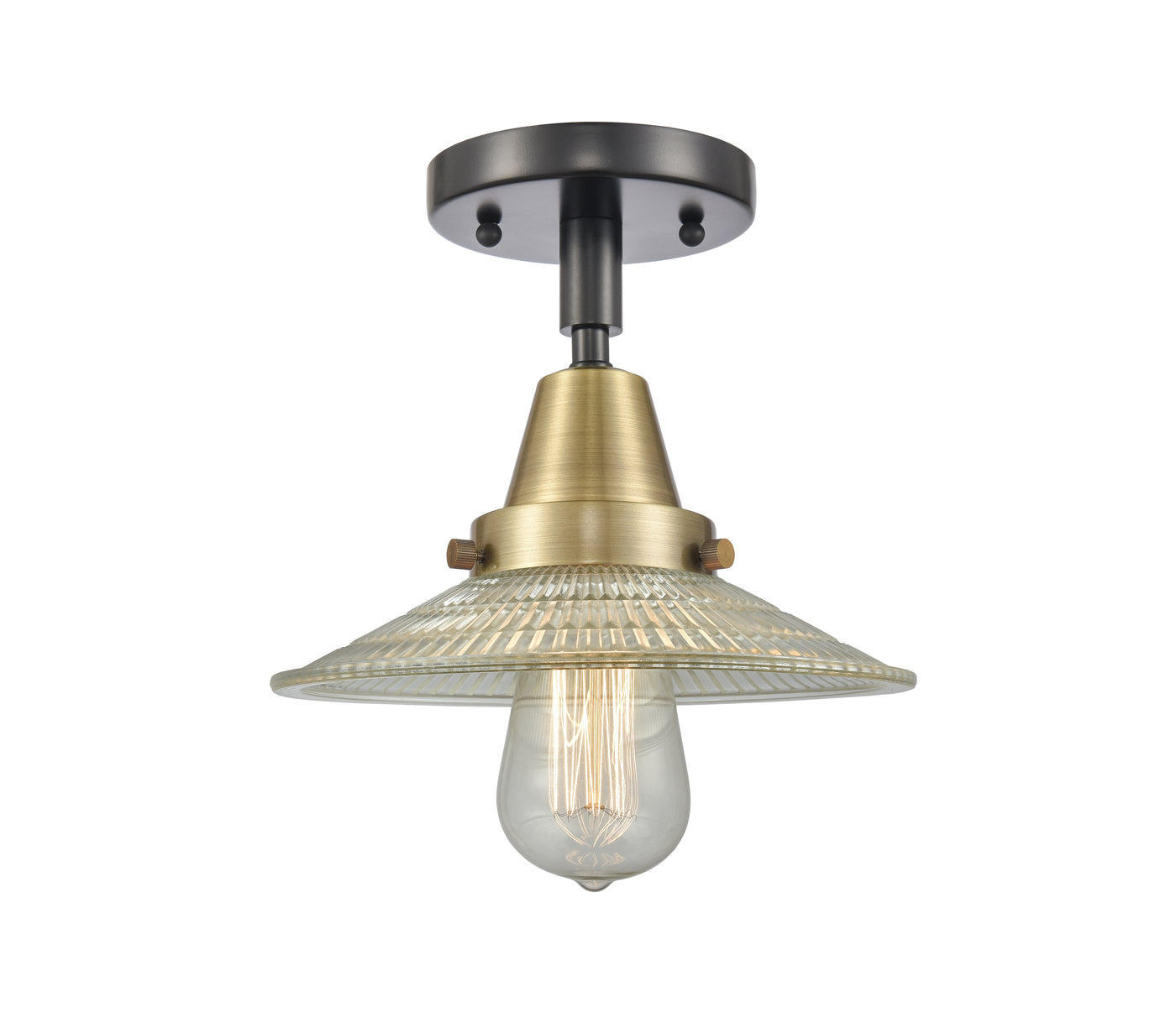 Caden Semi-Flush Mount Brushed Nickel Glass