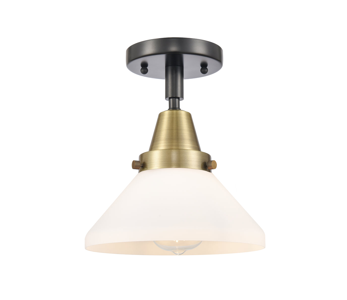 Caden Semi-Flush Mount Brushed Nickel Glass