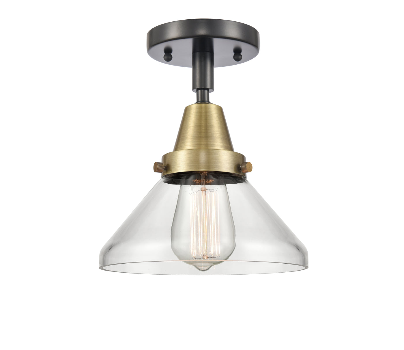 Caden Semi-Flush Mount Brushed Nickel Glass