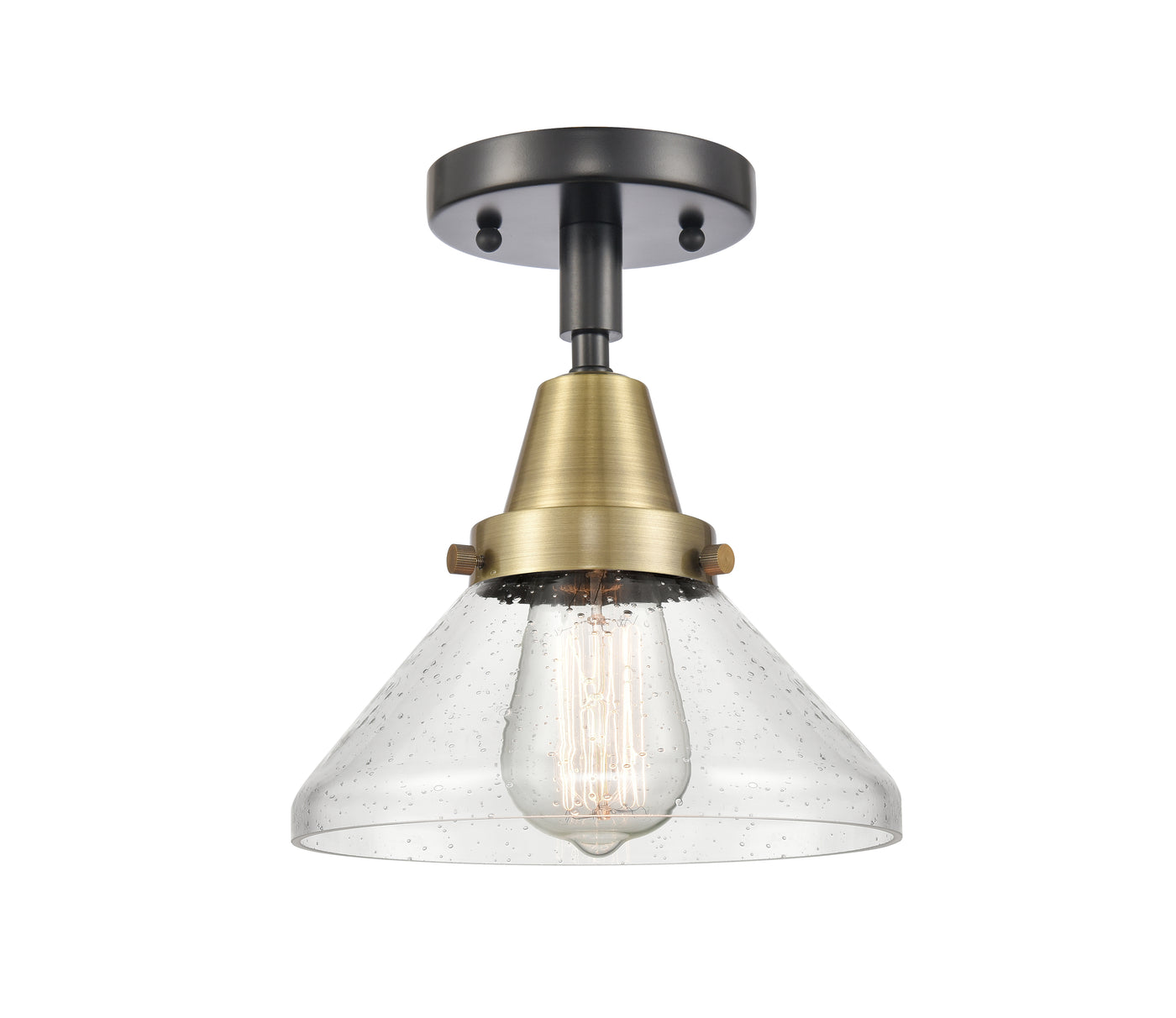 Caden Semi-Flush Mount Brushed Nickel Glass