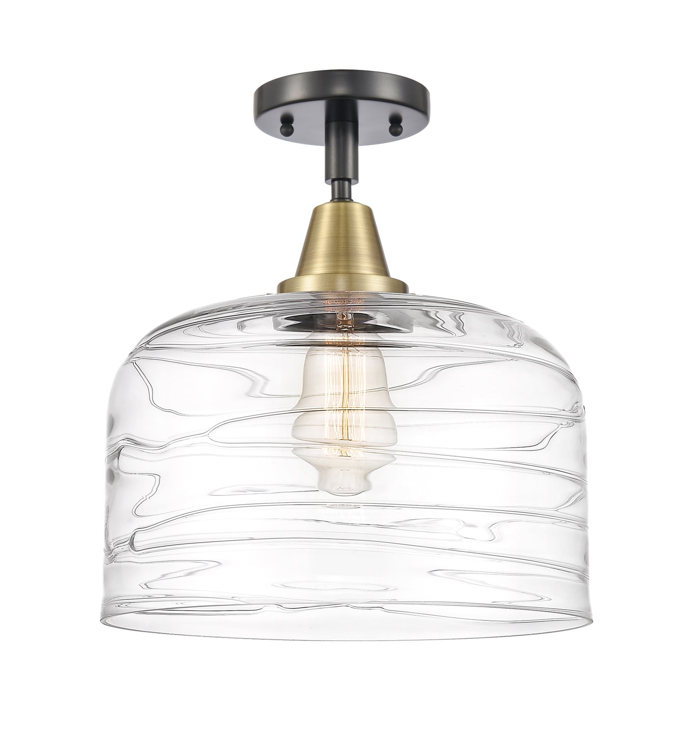 Caden Semi-Flush Mount Brushed Nickel Glass