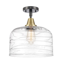 Caden Semi-Flush Mount Brushed Nickel Glass
