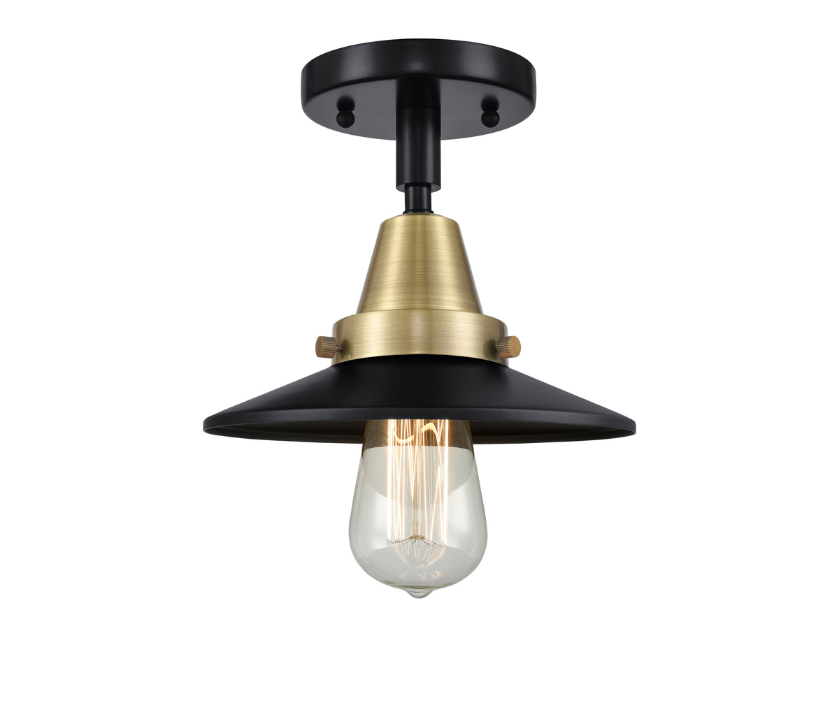 Railroad 8-Inch 1-Light Semi-Flush Mount 7-Inch High