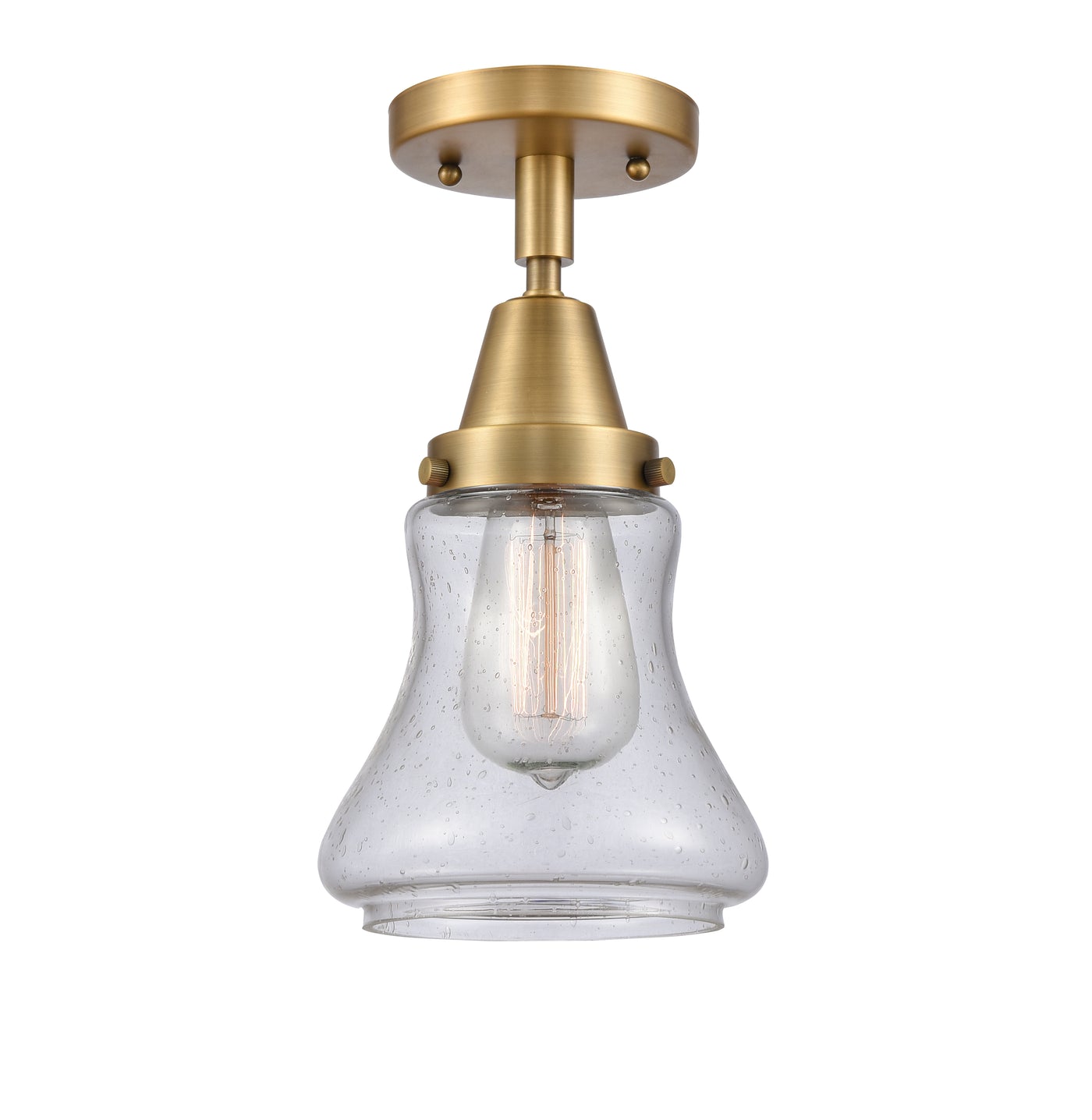 Caden Semi-Flush Mount Seedy Glass Nickel