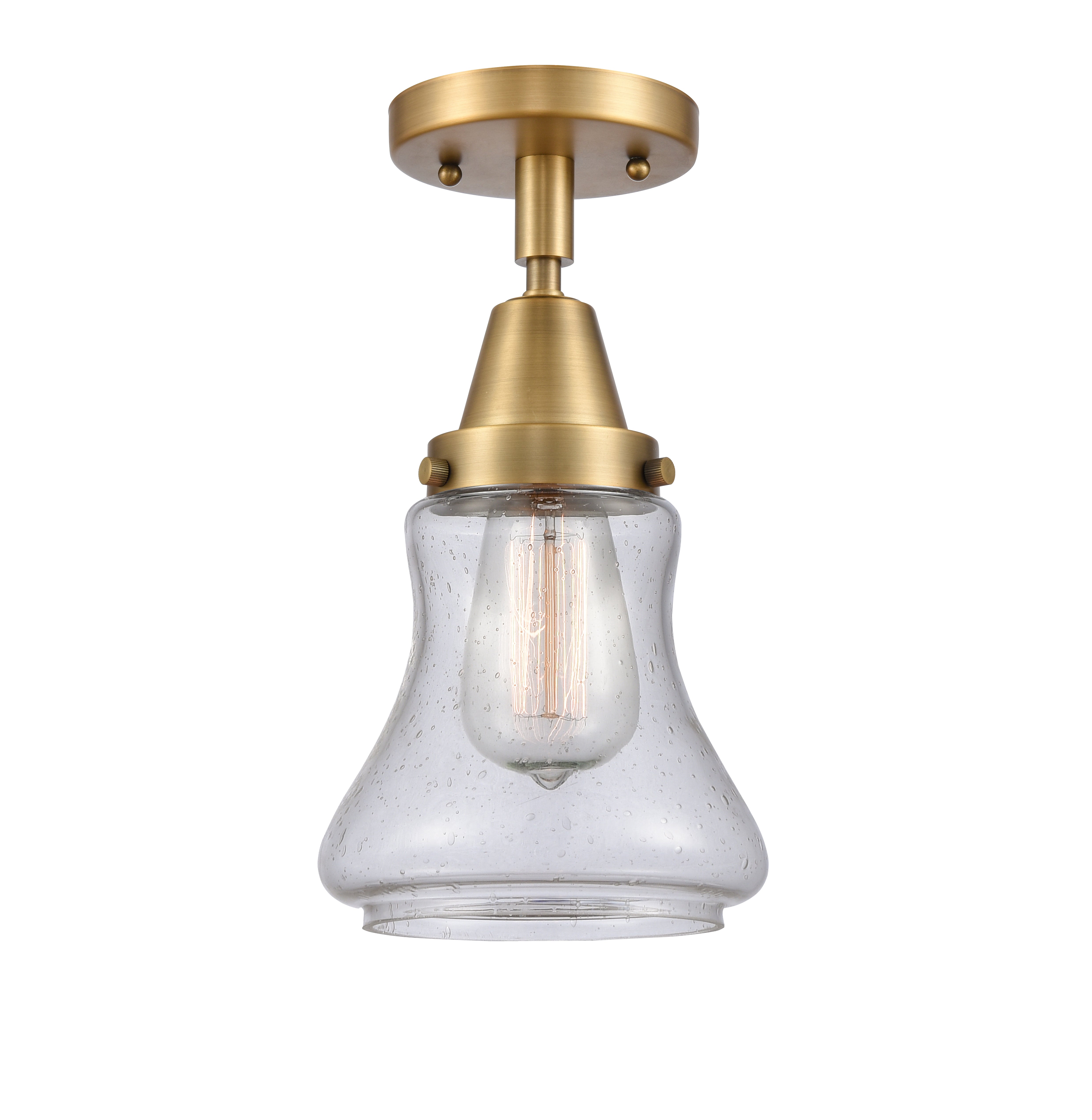 Caden Semi-Flush Mount Seedy Glass Nickel