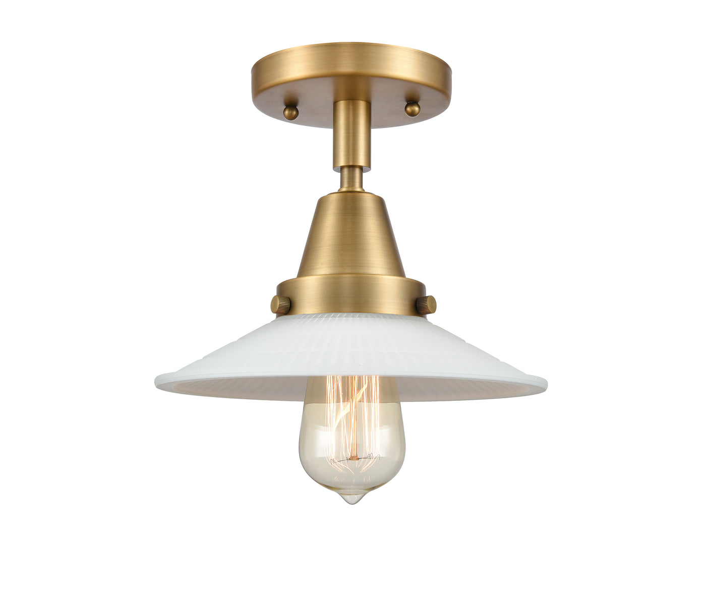 Caden Semi-Flush Mount Brushed Nickel Glass