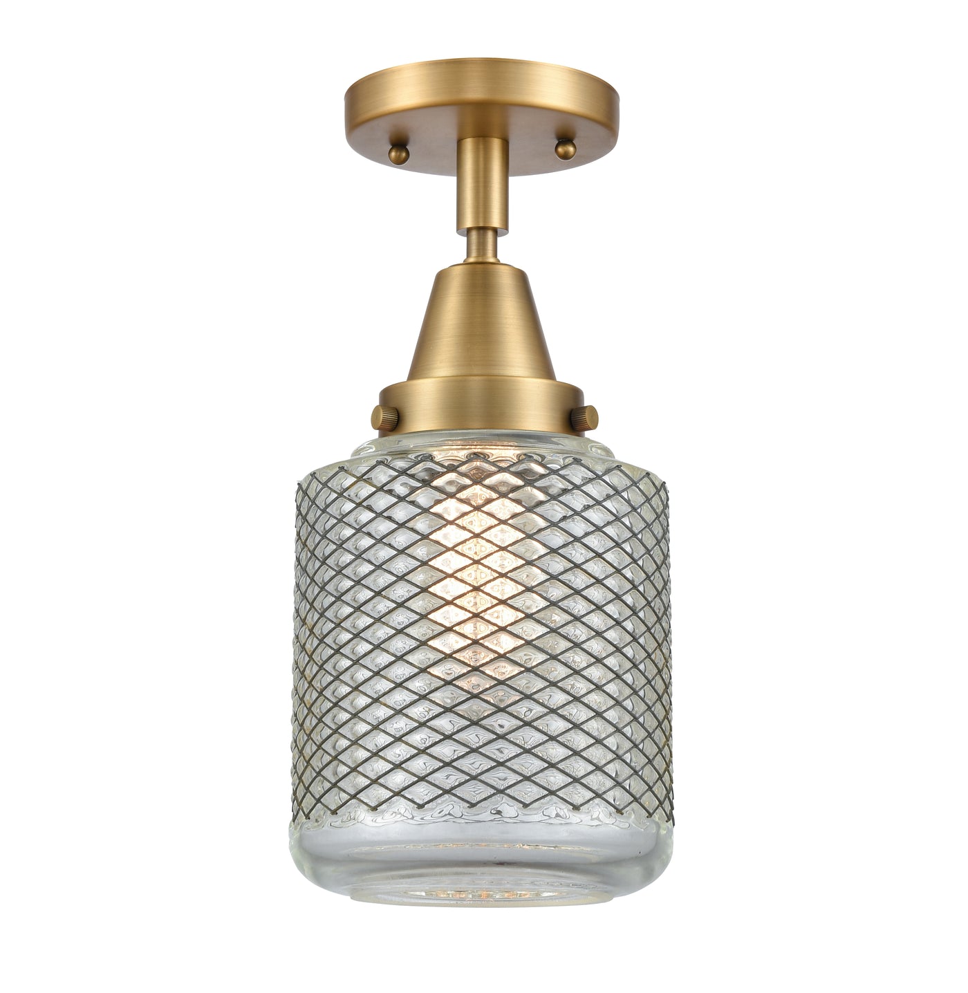 Caden Semi-Flush Mount Glass Nickel