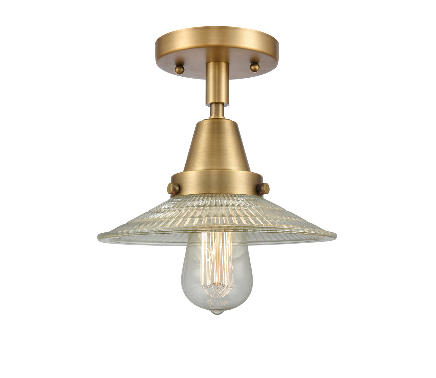 Caden Semi-Flush Mount Brushed Nickel Glass