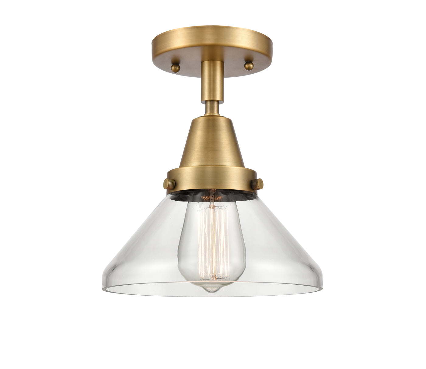 Caden Semi-Flush Mount Brushed Nickel Glass